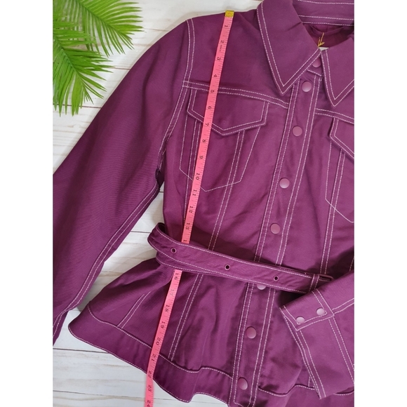 NWT! Stine Goya Purple Denim Belted Jacket, Organic Cotton, Size Small - Picture 12 of 16